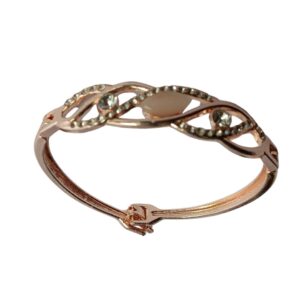 Twisted Elegance Rose Gold Crystal Bracelet - Image 2