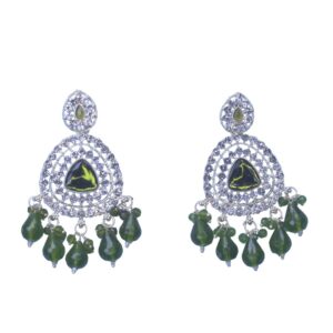 Emerald Glow Chandelier Earrings - Image 2