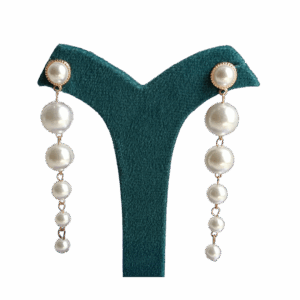 Elegant Cascading Pearl Drop Earrings - Image 1