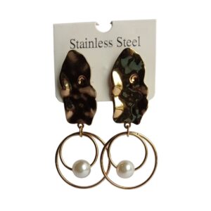 Aurora Gleam Pearl Drop Earrings - Image 1