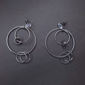 Celestial Spiral Crystal Hoop Earrings - Image 2