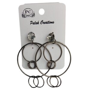 Celestial Spiral Crystal Hoop Earrings - Image 1