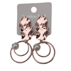 Rose Dusk Pearl Orbit Earrings - Image 1
