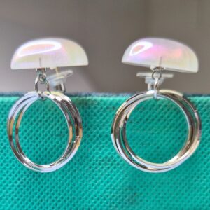 Prism Glow Dome Hoop Earrings - Image 1