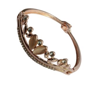 Petal Crown Rose Gold Stone-Studded Bracelet - Image 1
