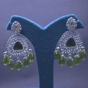 Emerald Glow Chandelier Earrings - Image 1