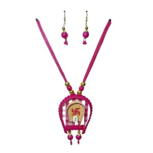 Shubh Mangalam Pink Cowrie Pendant Set - Image 1