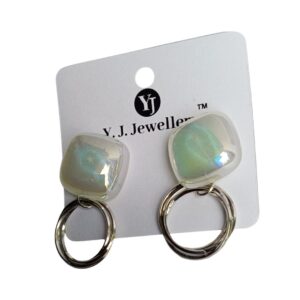Moonlit Aura Opal Drop Earrings - Image 1