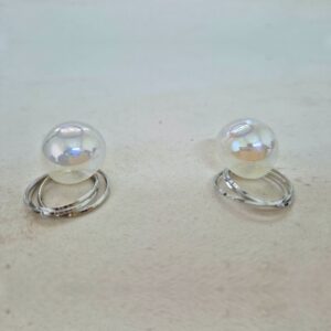 Lunar Glow Orb Hoop Earrings - Image 3