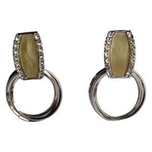 Golden Glint Crystal Hoop Earrings - Image 3