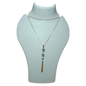 Crystal Glow Gold-Plated Tassel Pendant Chain - Image 3