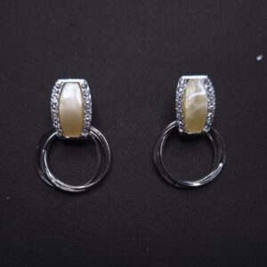 Golden Glint Crystal Hoop Earrings - Image 2