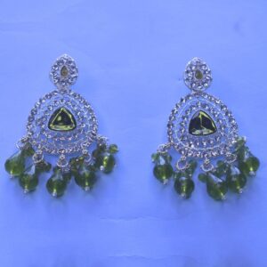 Emerald Glow Chandelier Earrings - Image 3