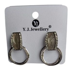 Luxe Smoke Quartz Hoop Sparkle Earrings - Image 1