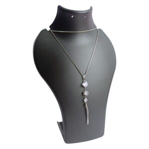 Crystal Radiance Rose-Gold Tassel Pendant Necklace - Image 2