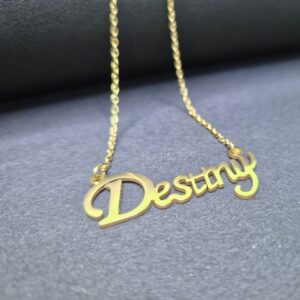 Golden "Destiny" Name Pendant Necklace - Image 3