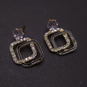 Radiant Duo Square Drop Earrings - Image 3