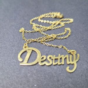 Golden "Destiny" Name Pendant Necklace - Image 2