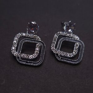 Radiant Duo Square Drop Earrings - Image 4