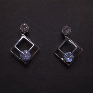 Crystal Geometric Duo Drop Earrings - Image 2
