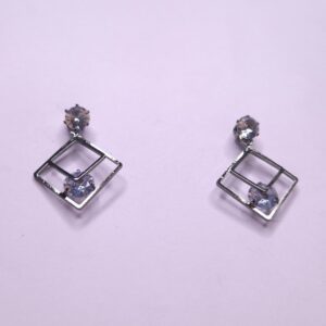 Crystal Geometric Duo Drop Earrings - Image 4