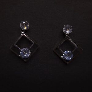 Crystal Geometric Duo Drop Earrings - Image 5