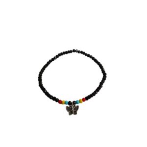Butterfly Bliss Black Beaded Bracelet - Image 1