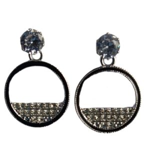 Radiant Circle Crystal Drop Earrings - Image 3