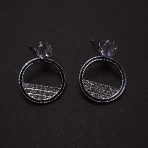 Radiant Circle Crystal Drop Earrings - Image 2