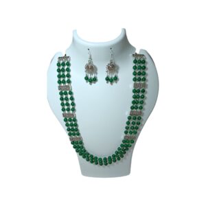 Royal Heritage Green Beaded Necklace Set - Image 1