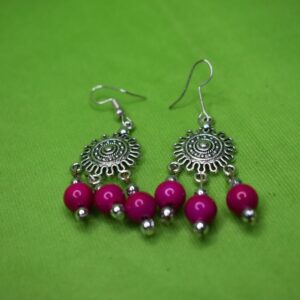 Royal Radiance Pink Beaded Necklace Set - Image 2