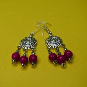 Maharani Magenta Heritage Beaded Necklace Set - Image 2