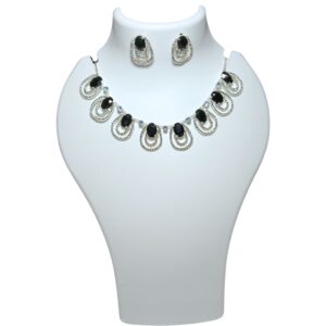 Noir Elegance Double Loop Necklace Set - Image 1