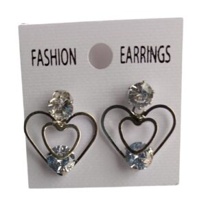 Elegant Crystal Heart Outline Earrings - Image 1