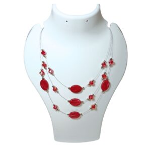 Scarlet Elegance Multi-Strand Necklace - Image 1