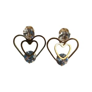 Elegant Crystal Heart Outline Earrings - Image 3
