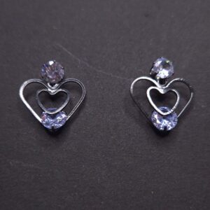 Elegant Crystal Heart Outline Earrings - Image 4