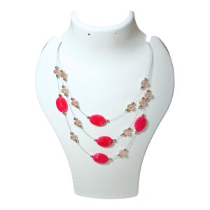 Rosy Elegance Multi-Strand Necklace - Image 1
