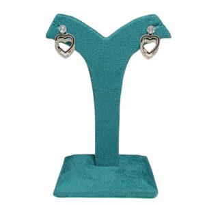Elegant Double Heart Sparkle Earrings - Image 1