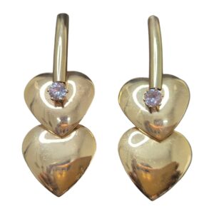 Radiant Duo Heart Drop Earrings - Image 1