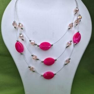 Rosy Elegance Multi-Strand Necklace - Image 3