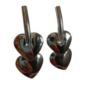 Radiant Duo Heart Drop Earrings - Image 2