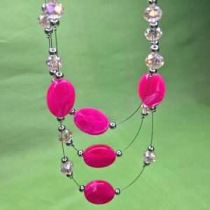 Rosy Elegance Multi-Strand Necklace - Image 2