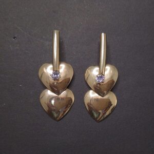 Radiant Duo Heart Drop Earrings - Image 3