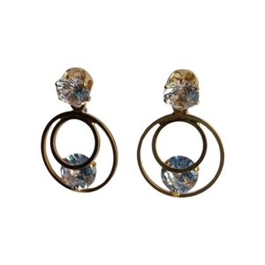 Celestial Glow Crystal Hoop Earrings - Image 2