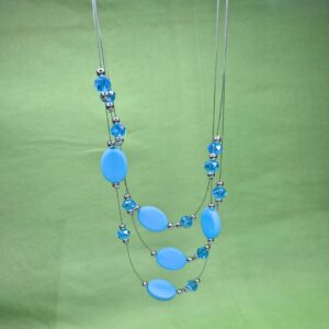 Azure Cascade Layered Necklace - Image 2