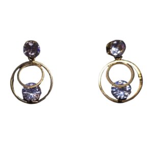 Celestial Glow Crystal Hoop Earrings - Image 3