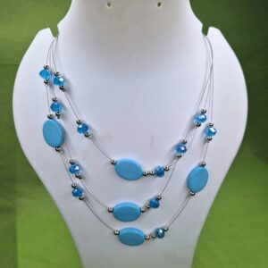 Azure Cascade Layered Necklace - Image 4