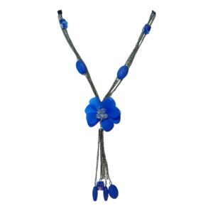 Royal Azure Floral Multi-Strand Necklace - Image 2