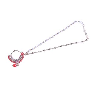 Shringarika Silver-Red Stone Nosepin - Image 1